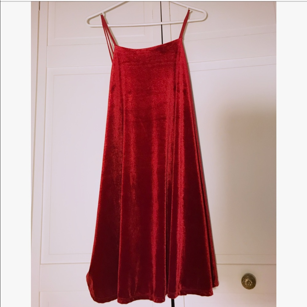 Red velvet dress